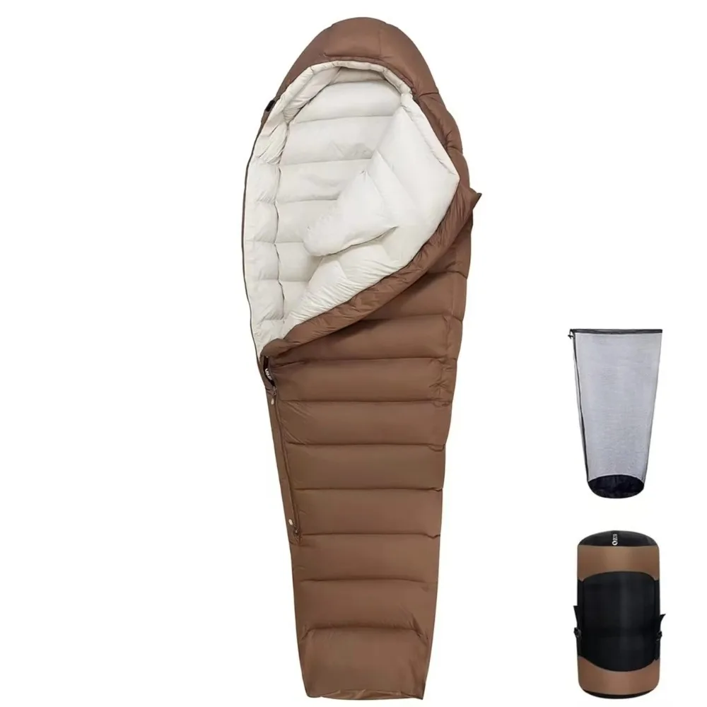 Ultralight Waterproof Breathable Nylon Cloth Mummy Sleeping Bag Fluffy Adult Winter Duck Down Cold Weather
Ultralight Waterproof Breathable Nylon Cloth Mummy Sleeping Bag Fluffy Adult Winter Duck Down Cold Weather