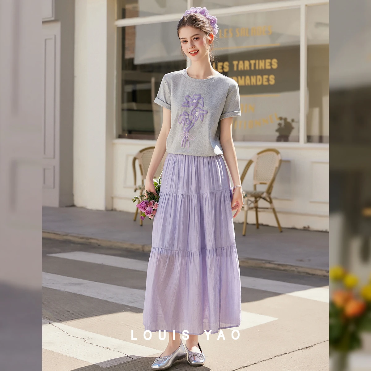 LOUIS YAO Women's Dress Sets 2026 Summer Two Piece Contrast Print Maxi Dress French Style Elastic Waist Long Dress for Women
LOUIS YAO Women's Dress Sets 2026 Summer Two Piece Contrast Print Maxi Dress French Style Elastic Waist Long Dress for Women
