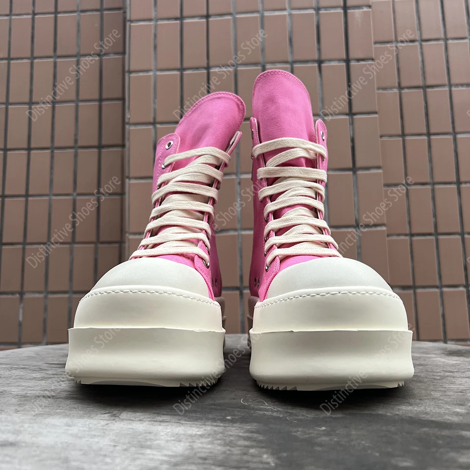 Pink Canvas High Ankle Boots Unisex Double Layer Platform Chunky Elevator Sneakers Street Fashion Casual Shoes For Men Women
Pink Canvas High Ankle Boots Unisex Double Layer Platform Chunky Elevator Sneakers Street Fashion Casual Shoes For Men Women