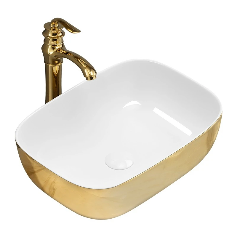 Nordic style gold ceramic table basin, bathroom wash basin
Nordic style gold ceramic table basin, bathroom wash basin
