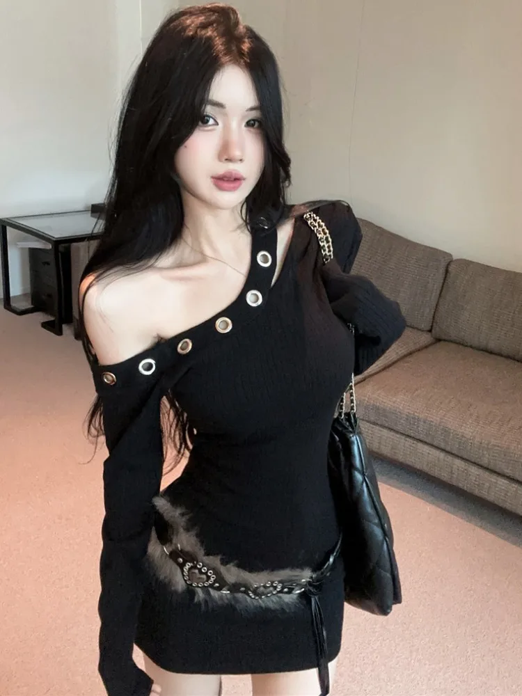 Spicy Girl Asymmetrical Long Sleeve Hollow out Bodycon Short Dress with Furry Waist Belt Korean Style Slimming Design
Spicy Girl Asymmetrical Long Sleeve Hollow out Bodycon Short Dress with Furry Waist Belt Korean Style Slimming Design