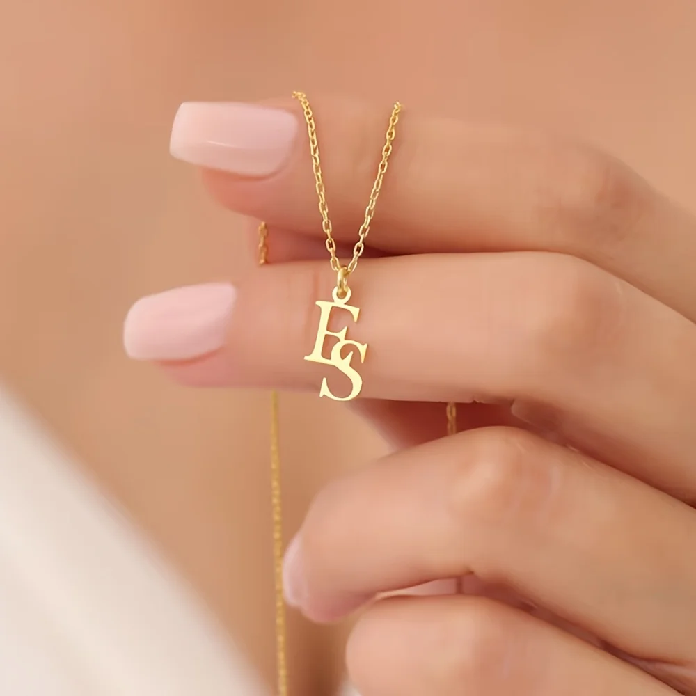 Custom Interlocking Double Initial Necklaces For Women Gold Color Stainless Steel Letter Name Wedding Engagement Jewelry Gift
Custom Interlocking Double Initial Necklaces For Women Gold Color Stainless Steel Letter Name Wedding Engagement Jewelry Gift