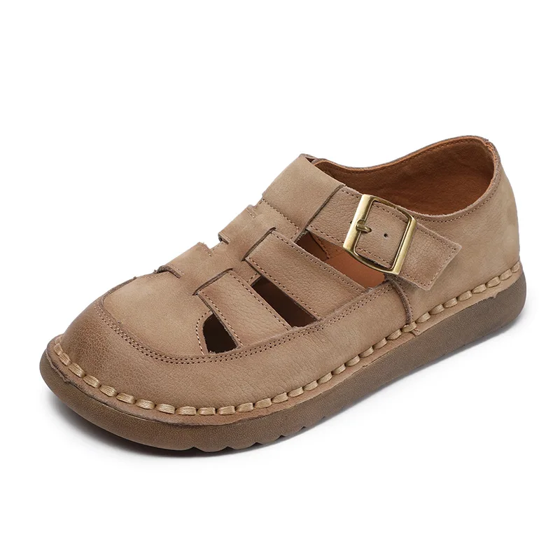2025 Summer New Real Cowhide Retro Thick Bottom Hollowed-out Bun Head Roman Sandals For Women Wearing Birkenstocks Cool Shoes
2025 Summer New Real Cowhide Retro Thick Bottom Hollowed-out Bun Head Roman Sandals For Women Wearing Birkenstocks Cool Shoes