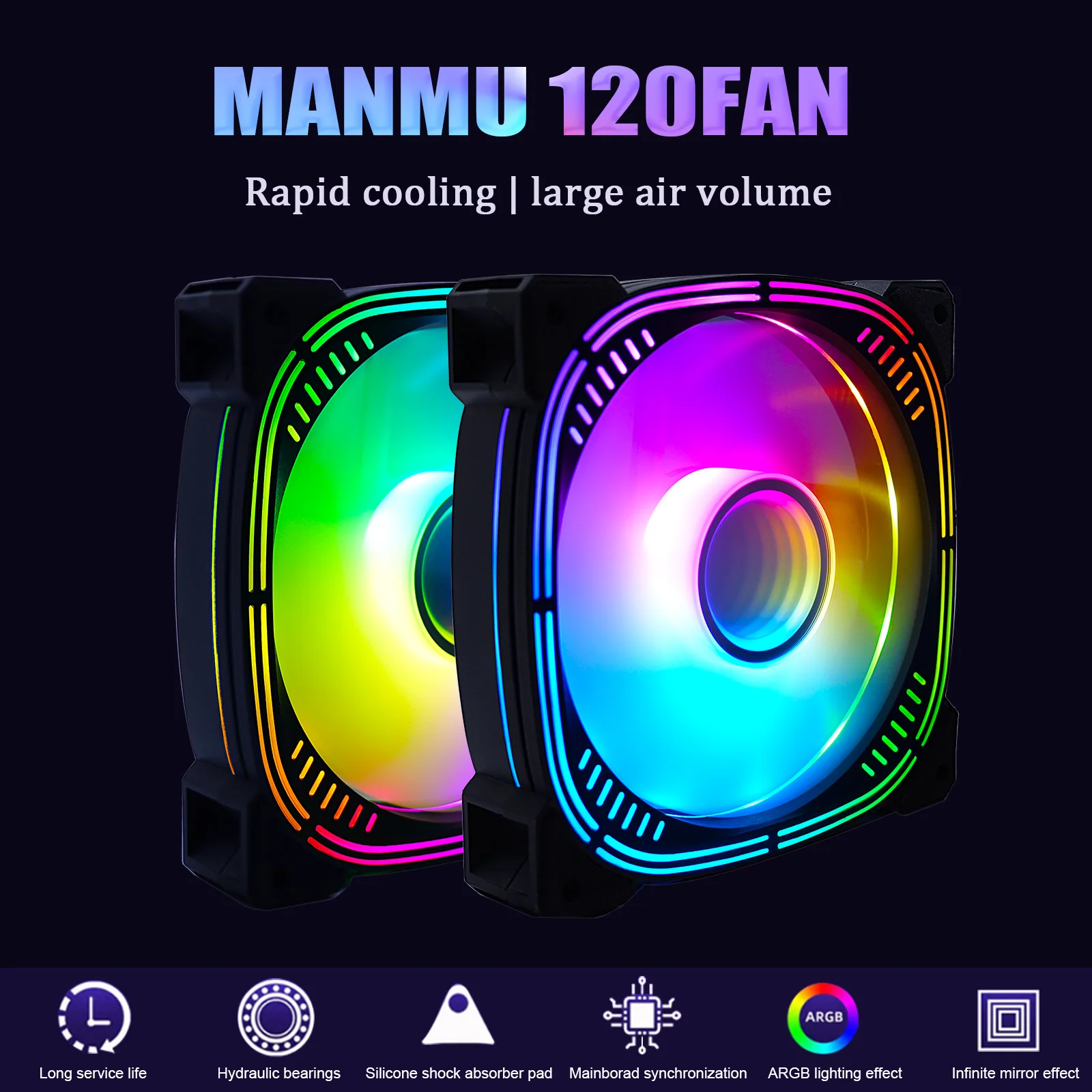 Manmu Rgb 120mm Cpu Cooler Rgb Fan Pc Computer Gaming Case Air Cooling Fan with 5V3pin
Manmu Rgb 120mm Cpu Cooler Rgb Fan Pc Computer Gaming Case Air Cooling Fan with 5V3pin