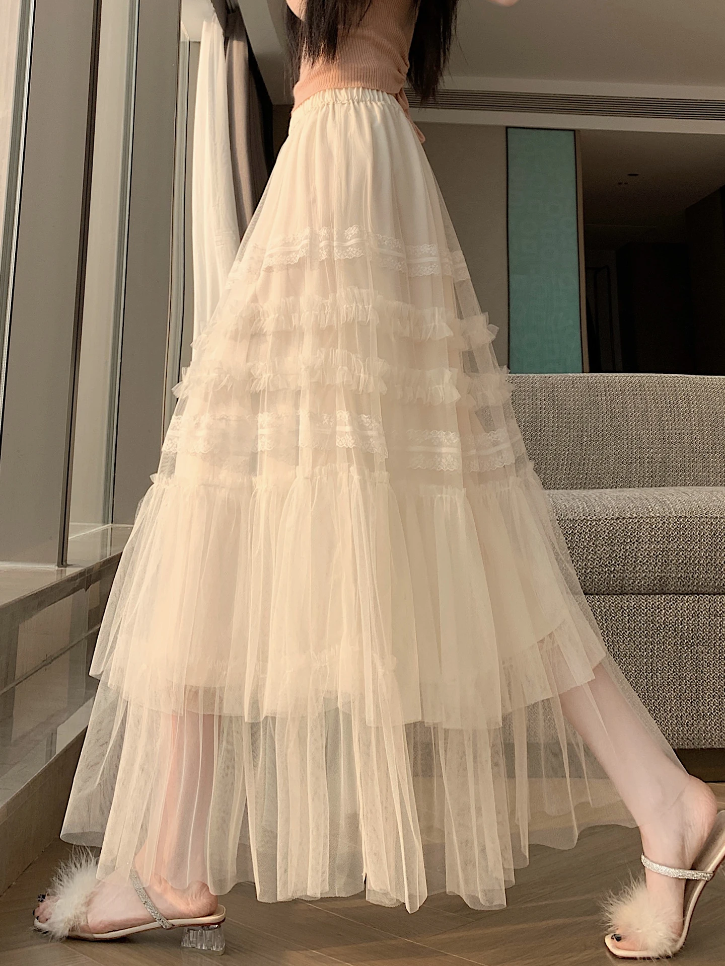 Puffy Lace Half Skirt Women's Spring Summer A-Line Long Skirt Beautiful Lace Trim Net Gown White Cake Skirt Comfortable Soft ...
Puffy Lace Half Skirt Women's Spring Summer A-Line Long Skirt Beautiful Lace Trim Net Gown White Cake Skirt Comfortable Soft ...