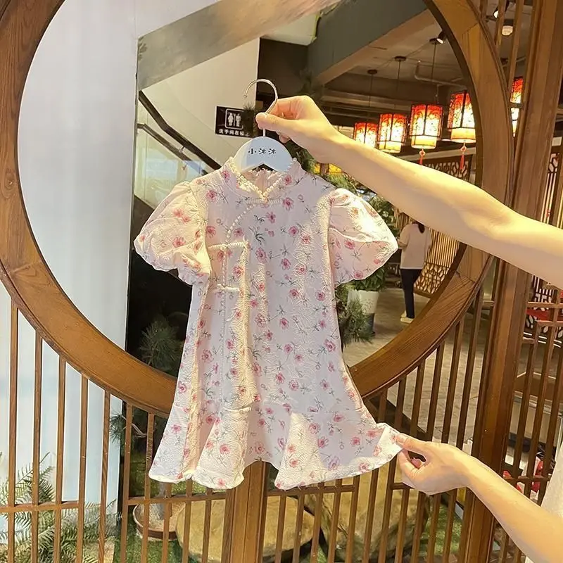 Hanfu girls dress cheongsam summer Chinese style clothes children's new costume skirt baby princess chiffon dress
Hanfu girls dress cheongsam summer Chinese style clothes children's new costume skirt baby princess chiffon dress