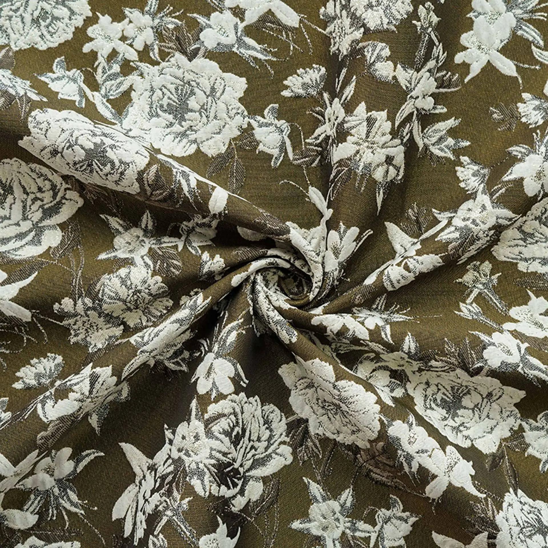 Peony Gold Silk Jacquard Fabric Olive Green Retro Dress Cheongsam Suit Decorative Sewing Fabric
Peony Gold Silk Jacquard Fabric Olive Green Retro Dress Cheongsam Suit Decorative Sewing Fabric