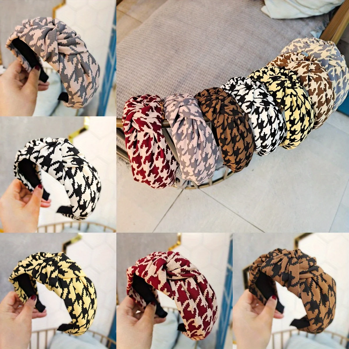 Vintage Checkered Knotted Headband Elegant Crossed Hair Band Multi-Functional Hair Pressing Headwrap for Casual Gift
Vintage Checkered Knotted Headband Elegant Crossed Hair Band Multi-Functional Hair Pressing Headwrap for Casual Gift