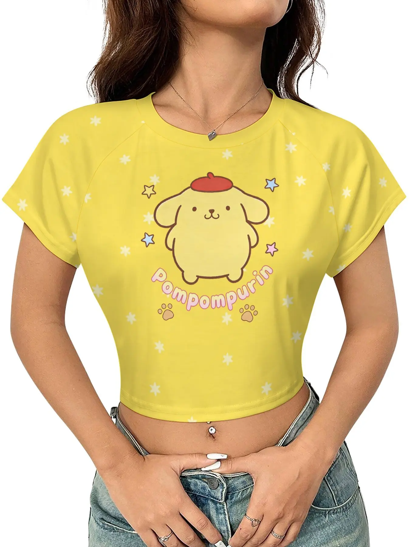 Sanrio Dog T Shirts Girls Pompompurin Short Sleeve Cartoon Tee Sexy Crop Tops Soft T-shirt Raglan Sleeves Top Summer Clothing
Sanrio Dog T Shirts Girls Pompompurin Short Sleeve Cartoon Tee Sexy Crop Tops Soft T-shirt Raglan Sleeves Top Summer Clothing