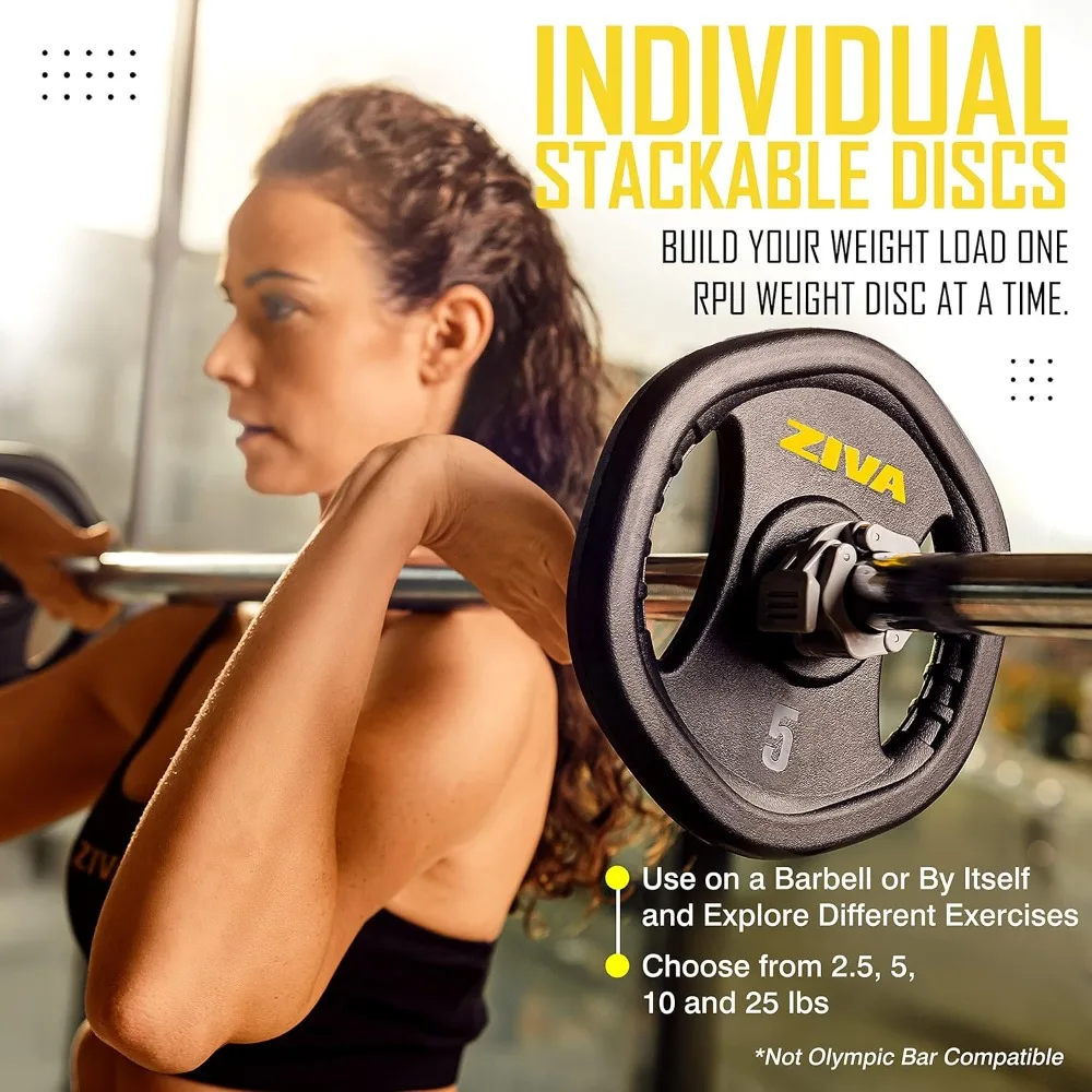Adjustable Studio Barbell Weight Set 6 Weight Plates, Knurled Chrome Bar (1.18"D), 2 x Collars 1 Piece or 2 Piece Bar Avail
Adjustable Studio Barbell Weight Set 6 Weight Plates, Knurled Chrome Bar (1.18"D), 2 x Collars 1 Piece or 2 Piece Bar Avail