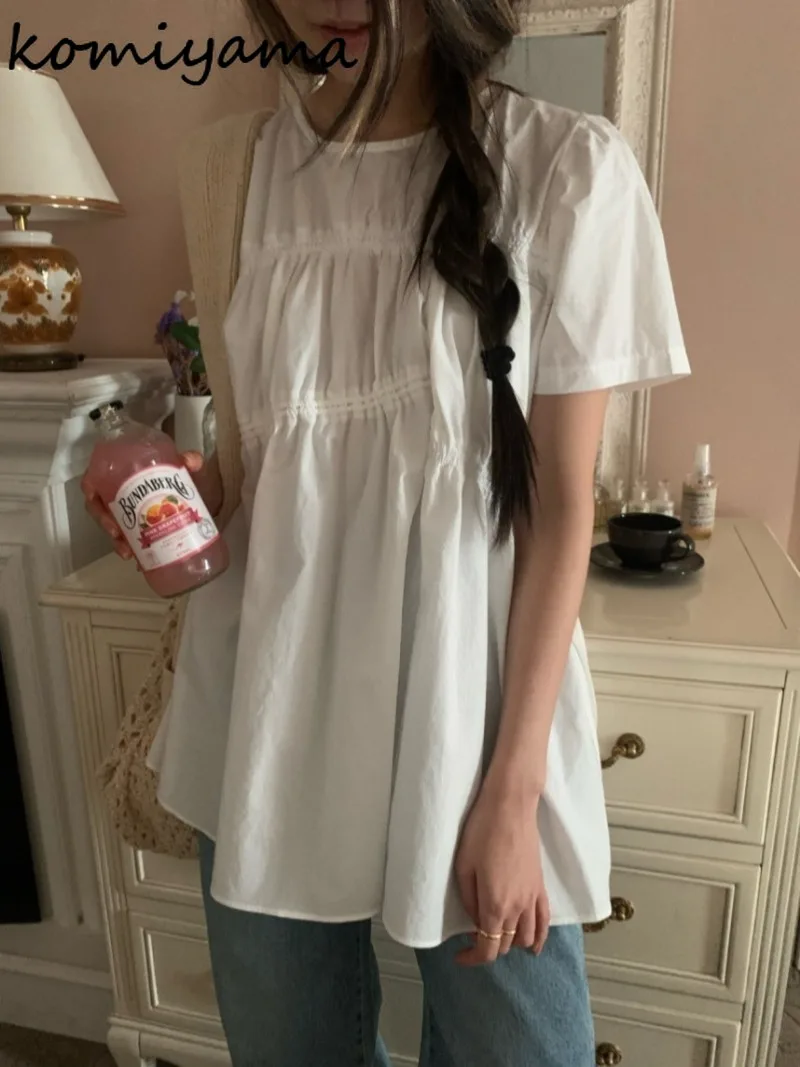 Drawstring Lace-up Shirts & Blouses Round Neck 2025 Woman Blusas Loose Short Sleeve Camisas Korean Ropa Mujer Summer Tops
Drawstring Lace-up Shirts & Blouses Round Neck 2025 Woman Blusas Loose Short Sleeve Camisas Korean Ropa Mujer Summer Tops