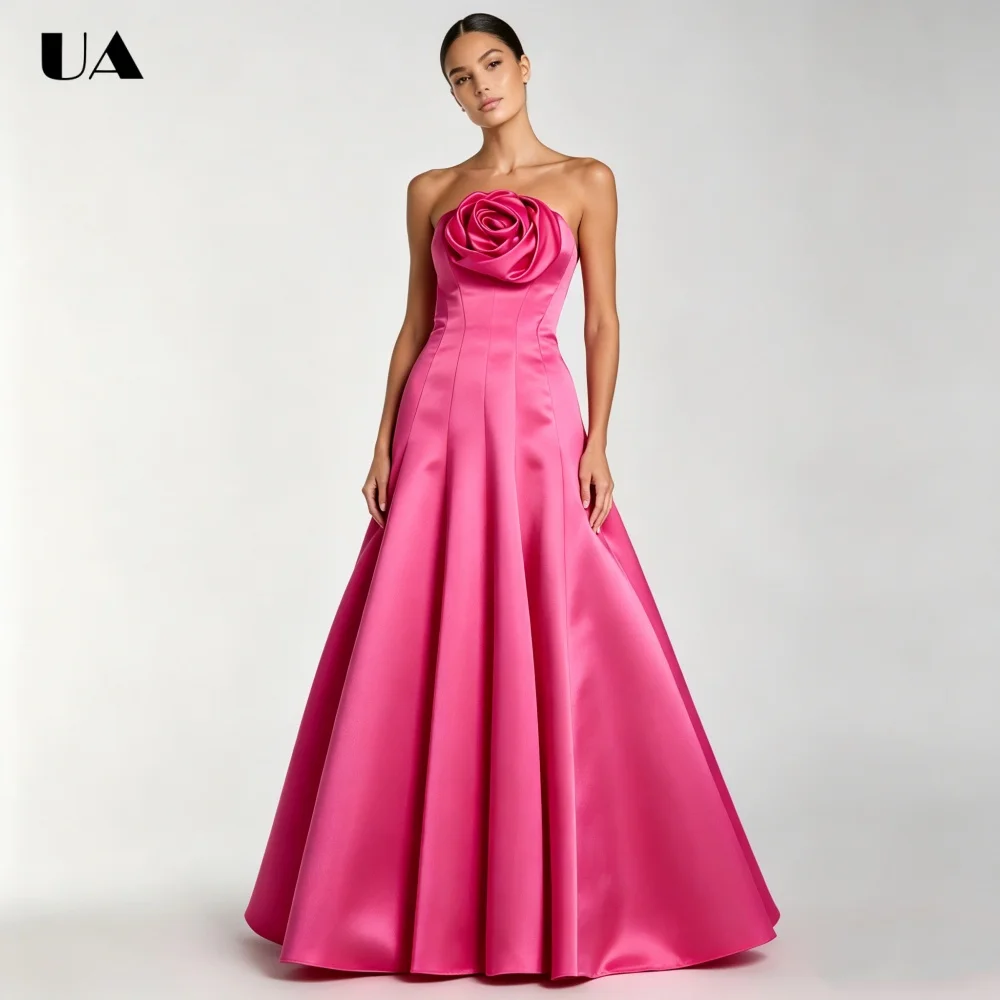ULBYANRY Customized Satin Strapless 3D Flower Prom Dress for Woman Elegant A-line Evening Dress Fashionable Sleeveless Ball Gown
ULBYANRY Customized Satin Strapless 3D Flower Prom Dress for Woman Elegant A-line Evening Dress Fashionable Sleeveless Ball Gown