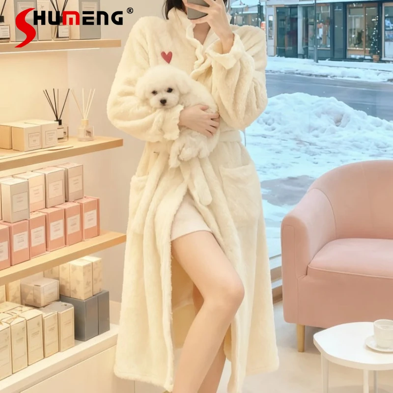 Pure Desire Style Sexy Coral Robes for Women Winter Thickened Warm Long Bathrobe Female Japanese Sweet Sleepwear Robes
Pure Desire Style Sexy Coral Robes for Women Winter Thickened Warm Long Bathrobe Female Japanese Sweet Sleepwear Robes