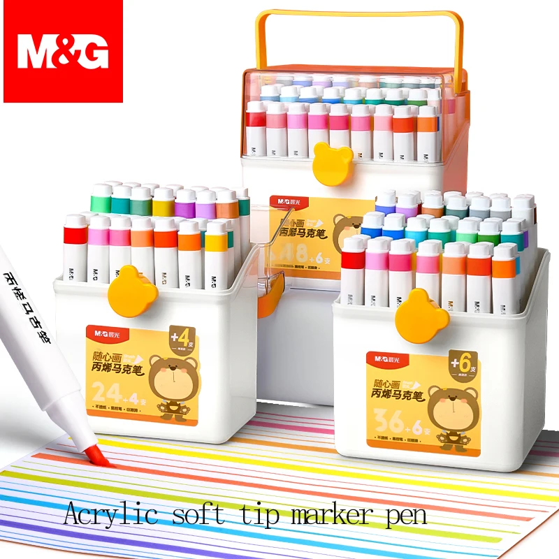 Набор акриловых маркеров с мягким наконечником M&G — 12/24/36/48 ярких цветов с полипропиленовой упаковкой для школьного офиса и студентов искусства
Набор акриловых маркеров с мягким наконечником M&G — 12/24/36/48 ярких цветов с полипропиленовой упаковкой для школьного офиса и студентов искусства