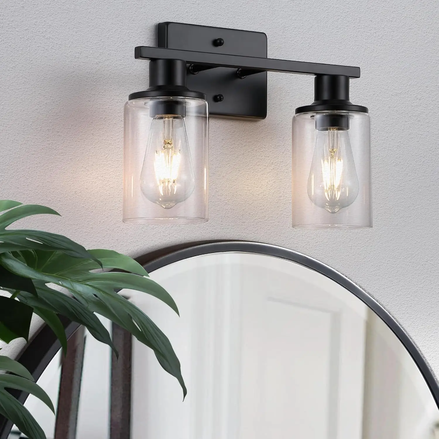 Двухламповый матовый черный светильник для ванной с прозрачным стеклянным плафоном, современный настенный светильник в стиле фермерского дома для ванной и кухни
Двухламповый матовый черный светильник для ванной с прозрачным стеклянным плафоном, современный настенный светильник в стиле фермерского дома для ванной и кухни