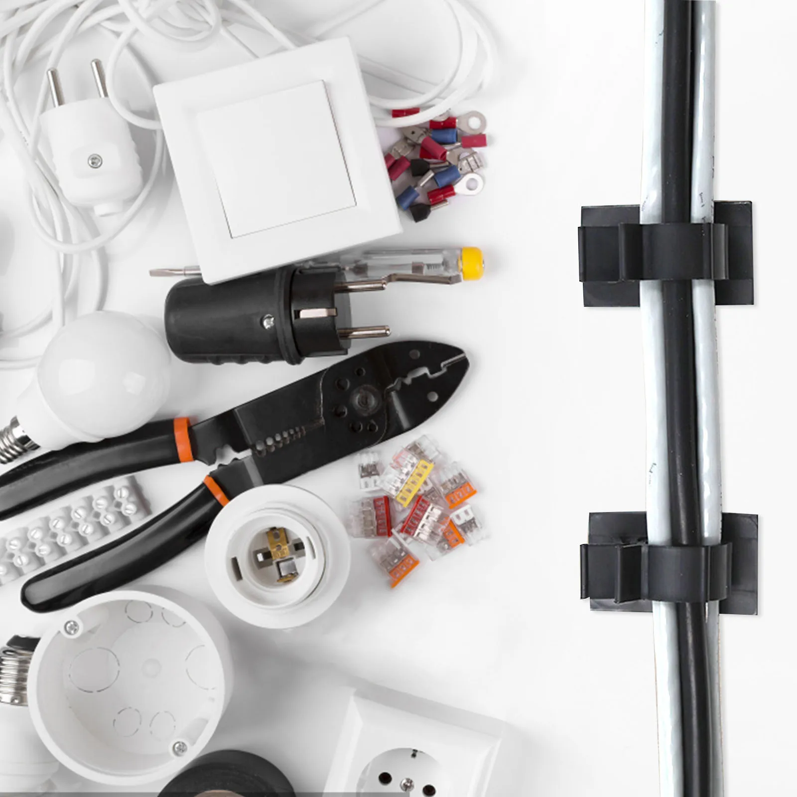 18 Pcs Cable Clips Wire ganizer Self Adhesive Adjustable Compact Size Electric Cord Management Desk ganization Tool
18 Pcs Cable Clips Wire ganizer Self Adhesive Adjustable Compact Size Electric Cord Management Desk ganization Tool