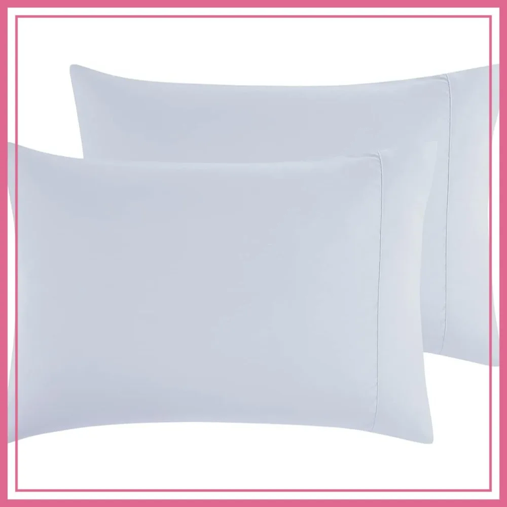 Soft Queen Pillow Cases Set of 2 - Standard Size Bedding Pillowcases, Ice Blue
Soft Queen Pillow Cases Set of 2 - Standard Size Bedding Pillowcases, Ice Blue