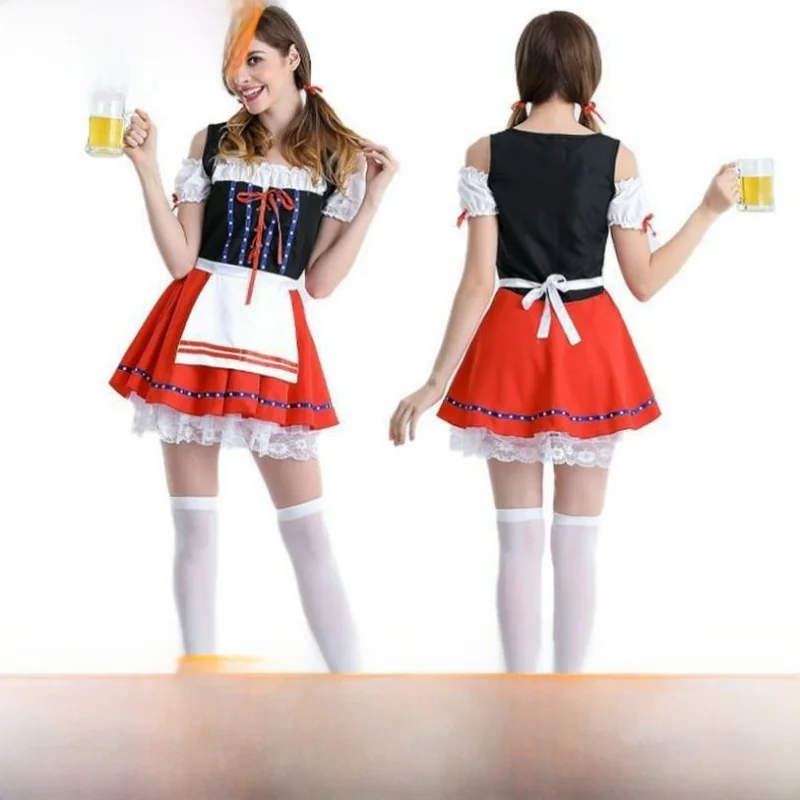 Хэллоуин, костюм пивной девушки, бар, костюм официанта, горничной, женская традиционная национальная сценическая одежда, тема Хэллоуина 
Хэллоуин, костюм пивной девушки, бар, костюм официанта, горничной, женская традиционная национальная сценическая одежда, тема Хэллоуина