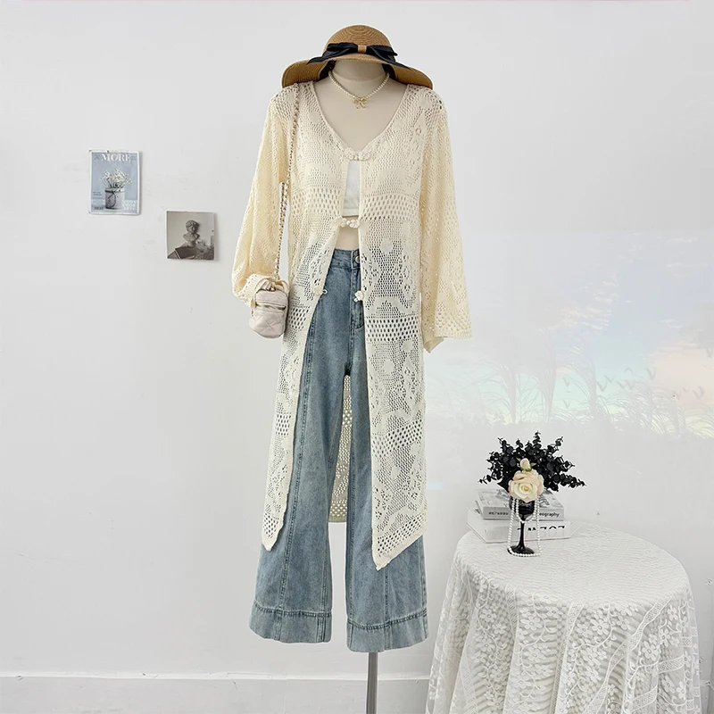 Gagarich Vacation Apricot Hollow Hook Flower Sun Protection Cardigan Women Summer 2025 Chinese Style Button Up Midi Layered Top
Gagarich Vacation Apricot Hollow Hook Flower Sun Protection Cardigan Women Summer 2025 Chinese Style Button Up Midi Layered Top