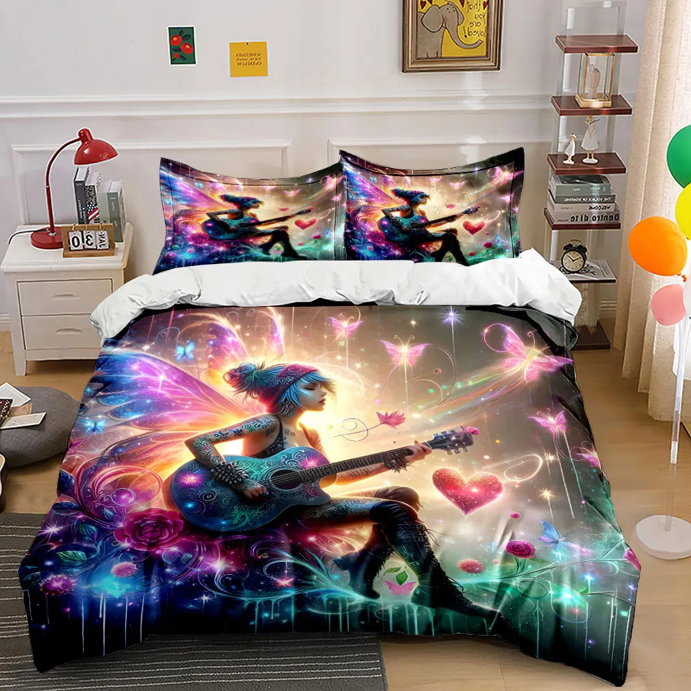 "Fairy Guitar Art Decor Set" Multiple sizes kid's and adults' bedroom Exquisite 3PC bedding set, gift
"Fairy Guitar Art Decor Set" Multiple sizes kid's and adults' bedroom Exquisite 3PC bedding set, gift