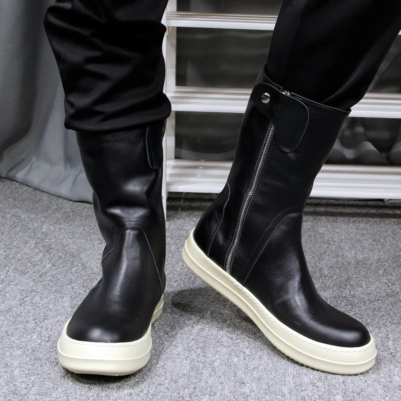 Men High Top Chelsea Boots Genuine Leather Luxury Trainers Women Sneakers High Street Autumn Black Designer Shoes
Men High Top Chelsea Boots Genuine Leather Luxury Trainers Women Sneakers High Street Autumn Black Designer Shoes