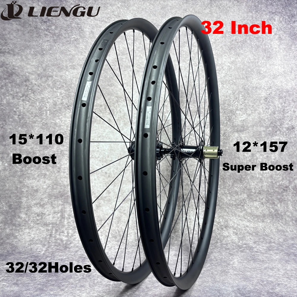 32 Inch MTB Carbon Wheels 32er 12*157mm Super Boost 15*110mm J Hook Asymmetry Tubeless 32mm Inner GOLDIX Hub 6 Bolts Disc Brake
32 Inch MTB Carbon Wheels 32er 12*157mm Super Boost 15*110mm J Hook Asymmetry Tubeless 32mm Inner GOLDIX Hub 6 Bolts Disc Brake