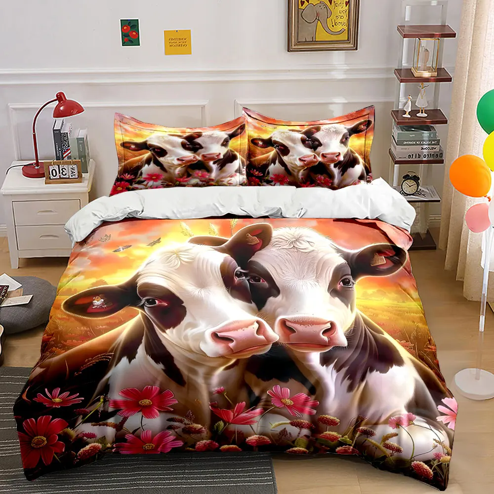 Pastoral Cows in Vibrant Meadow Exquisite three-piece bedding set gift for kids and adults
Pastoral Cows in Vibrant Meadow Exquisite three-piece bedding set gift for kids and adults