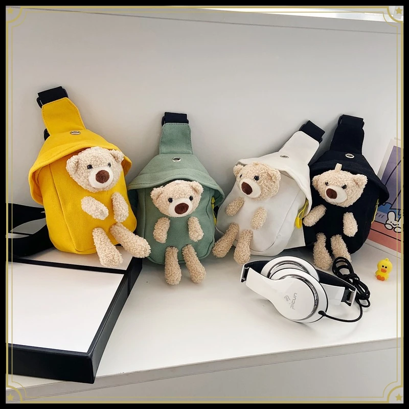 Children's bags cute new bear messenger bags, Korean trendy bags boys and girls breast bags canvas bags
Children's bags cute new bear messenger bags, Korean trendy bags boys and girls breast bags canvas bags