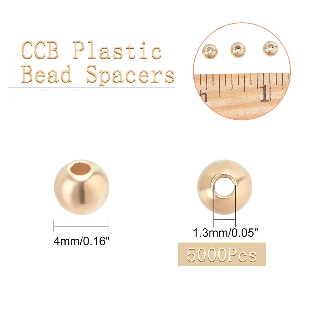 5000Pcs CCB Plastic Bead Spacers Round Golden 4mm Hole: 1.3mm
5000Pcs CCB Plastic Bead Spacers Round Golden 4mm Hole: 1.3mm