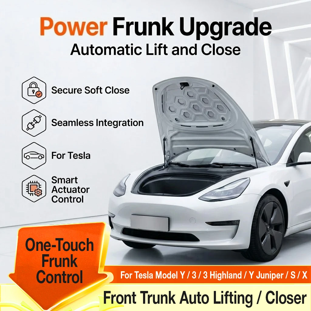 Auto Electric Frunk Lift Kit Soft Close Front Trunk Opener for Tesla Model 3 Y S X Model Y Juniper 2016 to 2026
Auto Electric Frunk Lift Kit Soft Close Front Trunk Opener for Tesla Model 3 Y S X Model Y Juniper 2016 to 2026