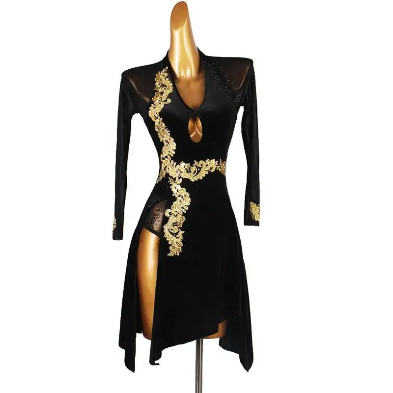 Dance Diamond Long-sleeved Dress Latin Ladies Rumbachia Salsa Dance Costume Ballroom Performance Dress Red Black
Dance Diamond Long-sleeved Dress Latin Ladies Rumbachia Salsa Dance Costume Ballroom Performance Dress Red Black