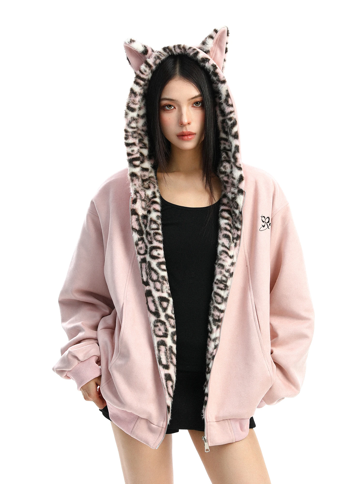 Trendy Women's Winter Coat with Hood Leopard Velvet Rabbit Ear Mountain Eagle Cotton Thi Warm Street Sle Loose Fit Zipper
Trendy Women's Winter Coat with Hood Leopard Velvet Rabbit Ear Mountain Eagle Cotton Thi Warm Street Sle Loose Fit Zipper