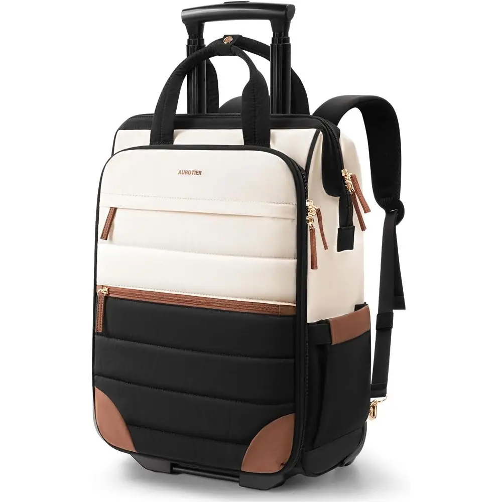 Wheeled Travel Backpack for Women, 16 Laptop Compatible, Dual-Zip Design, Overnight Carry-On Bag, Beige-Brown
Wheeled Travel Backpack for Women, 16 Laptop Compatible, Dual-Zip Design, Overnight Carry-On Bag, Beige-Brown