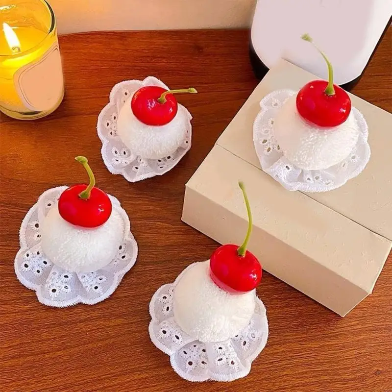 Plush Creamy Cherry Cake Hair Clip For Women Girls Soft Polyester Metal Hair Accessory For School Party Daily Use Y166
Plush Creamy Cherry Cake Hair Clip For Women Girls Soft Polyester Metal Hair Accessory For School Party Daily Use Y166
