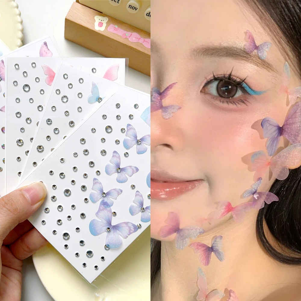 3D Fabric Butterfly Sticker Aurora Colorful Face Makeup Self Adhesive Face Crystal Stickers DIY Bling Crystal Tattoos Body Arts
3D Fabric Butterfly Sticker Aurora Colorful Face Makeup Self Adhesive Face Crystal Stickers DIY Bling Crystal Tattoos Body Arts
