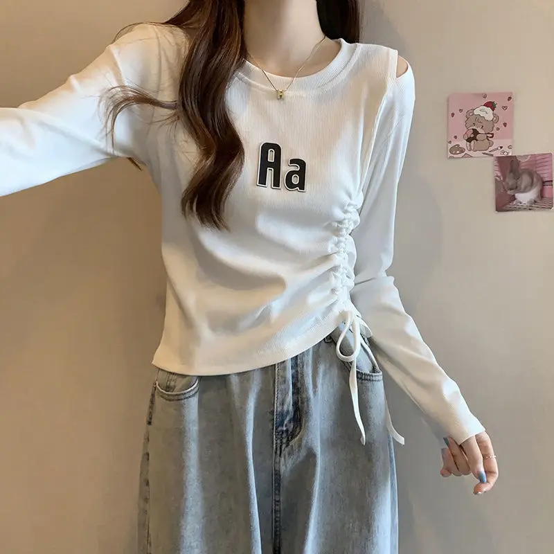 Fashion Off Shoulder Irregular Shirring Lace Up T-Shirts Female Clothing 2023 New Oversize Casual Tops Asymmetrical Tee Shirt
Fashion Off Shoulder Irregular Shirring Lace Up T-Shirts Female Clothing 2023 New Oversize Casual Tops Asymmetrical Tee Shirt
