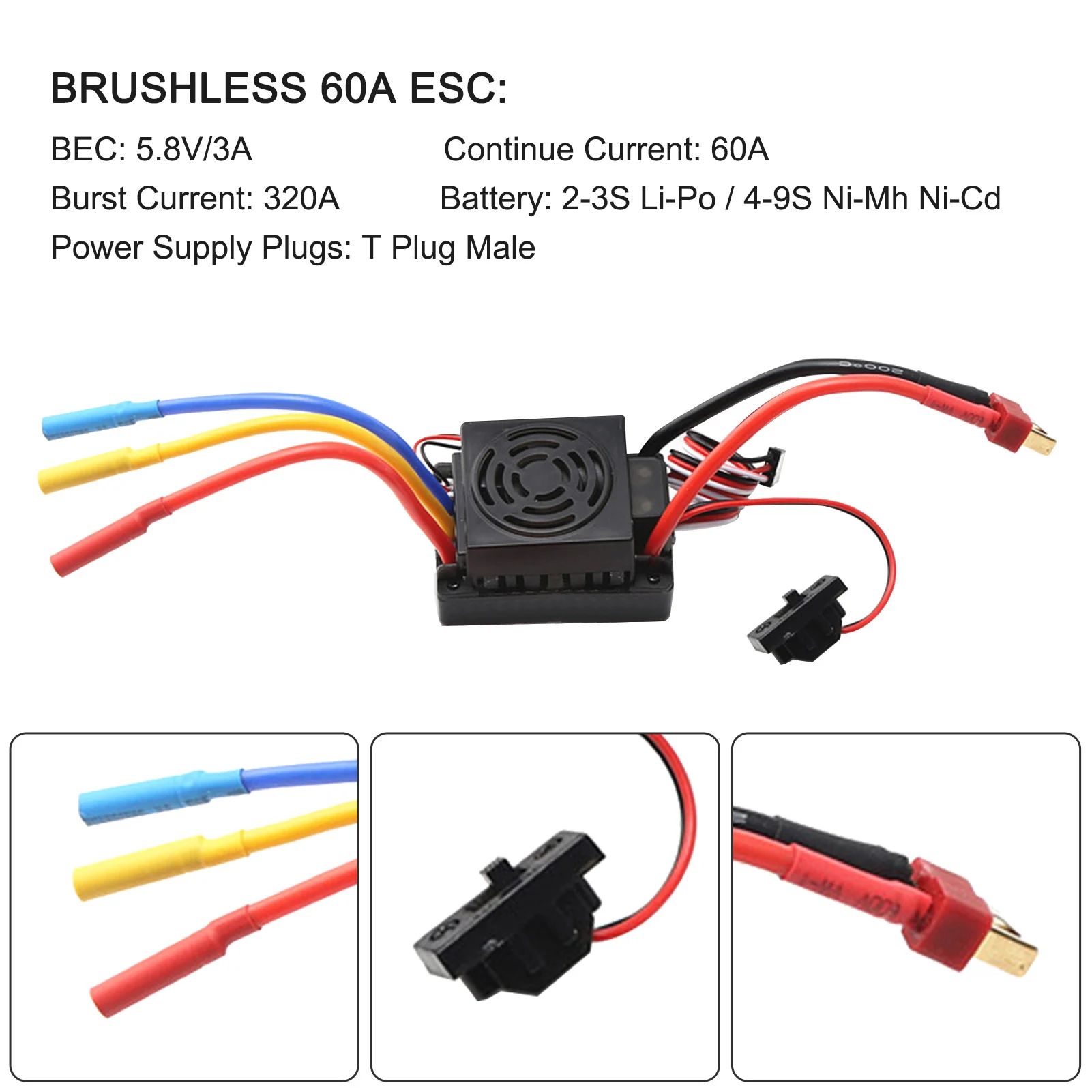 3650 4500KV Brushless Motor with 60A ESC & Heat Sink Combo Replacement for HSP HPI Wltoys 1:8 / 1:10 Remote Control Car
3650 4500KV Brushless Motor with 60A ESC & Heat Sink Combo Replacement for HSP HPI Wltoys 1:8 / 1:10 Remote Control Car