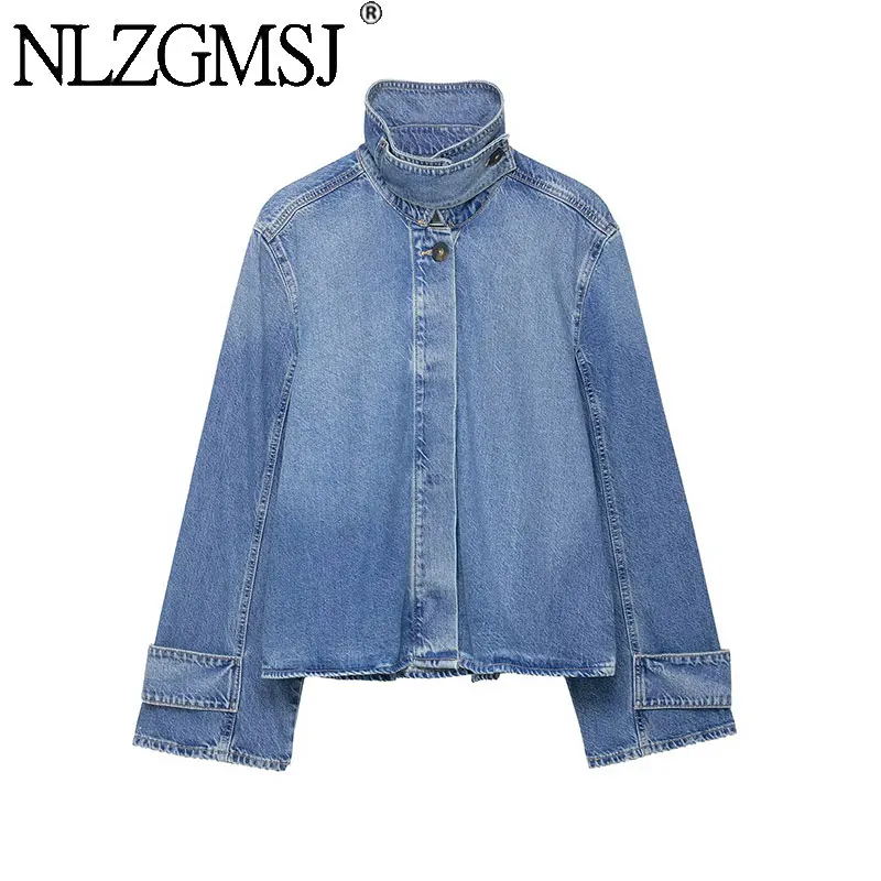 NZLGMSJ 2026 Весенняя Новая Женская Уличная Модная Джинсовая Куртка с Длинными Рукавами и Высоким Воротником, Новая Повседневная Джинсовая Куртка-Пальто
NZLGMSJ 2026 Весенняя Новая Женская Уличная Модная Джинсовая Куртка с Длинными Рукавами и Высоким Воротником, Новая Повседневная Джинсовая Куртка-Пальто 