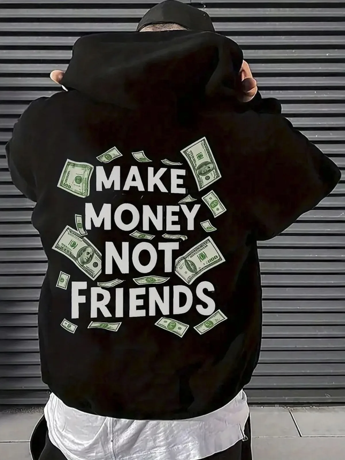 Мужская повседневная модная тенденция делает деньги, а не друзья. Толстовки с принтом, толстовки, свободные толстые плюшевые пуловеры в уличном стиле
Мужская повседневная модная тенденция делает деньги, а не друзья. Толстовки с принтом, толстовки, свободные толстые плюшевые пуловеры в уличном стиле