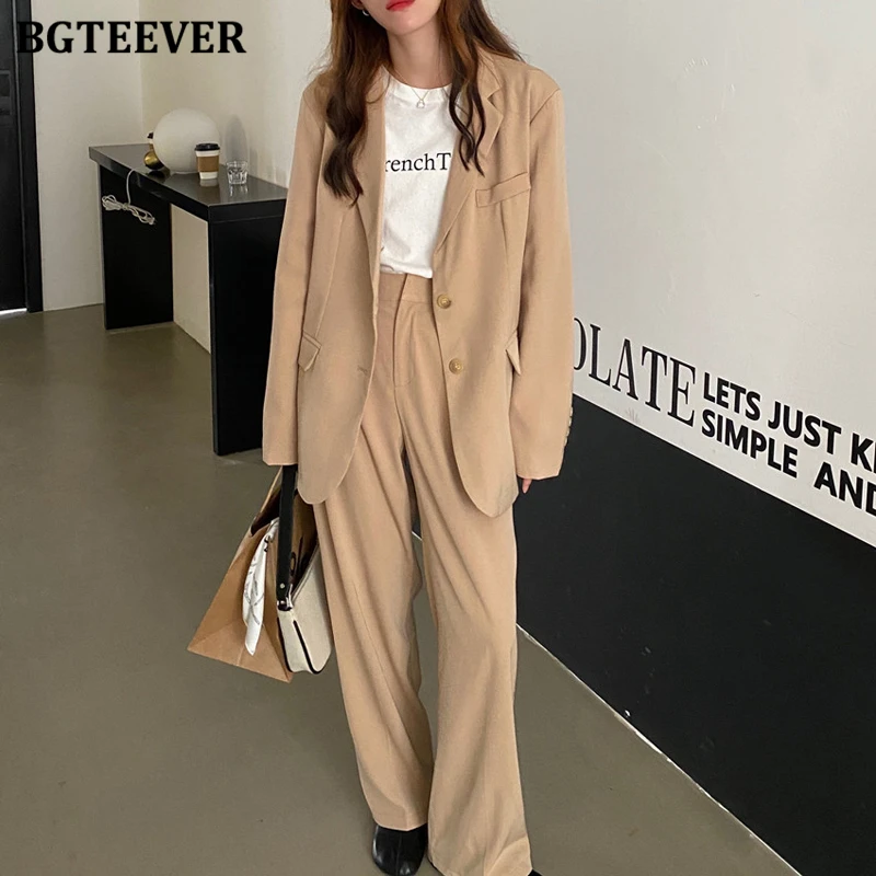 BGTEEVER винтажный свободный женский комплект из 2 предметов: пиджак, однобортные куртки и широкий костюм, брюки, осенние брючные костюмы
BGTEEVER винтажный свободный женский комплект из 2 предметов: пиджак, однобортные куртки и широкий костюм, брюки, осенние брючные костюмы