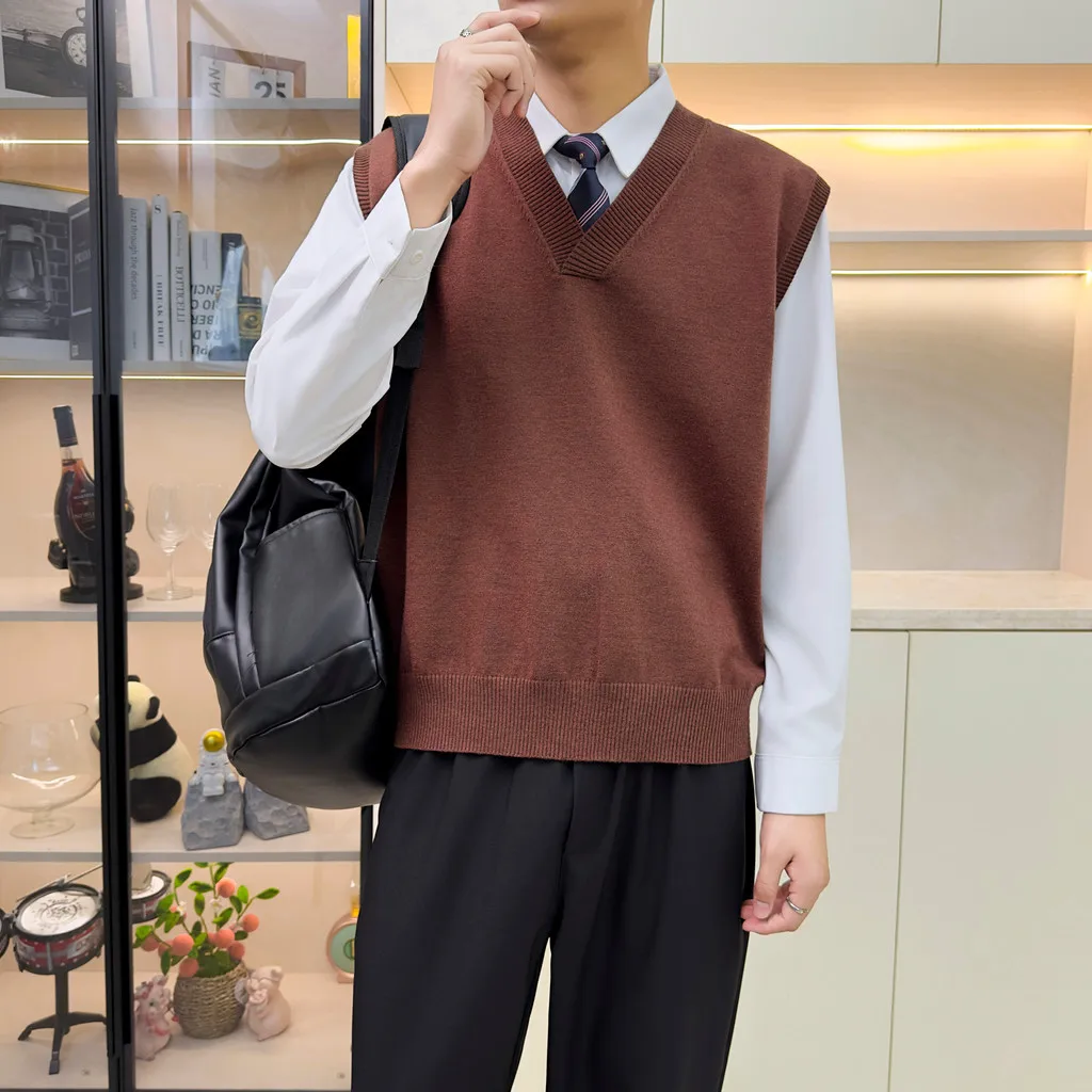 Вязаный жилет с v-образным вырезом, мужской свитер, жилет, мужской весенний новый осенне-зимний комплектный жилет с разрезом по подолу
Вязаный жилет с v-образным вырезом, мужской свитер, жилет, мужской весенний новый осенне-зимний комплектный жилет с разрезом по подолу