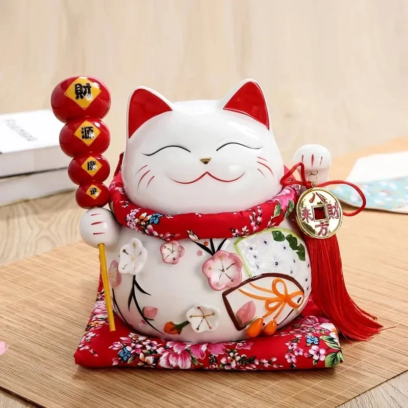 10-дюймовая красная керамическая копилка Manaki Neko Feng Shui Decor Lucky Cat Beckoning Cat, бизнес-подарок, украшение для дома, копилка
10-дюймовая красная керамическая копилка Manaki Neko Feng Shui Decor Lucky Cat Beckoning Cat, бизнес-подарок, украшение для дома, копилка