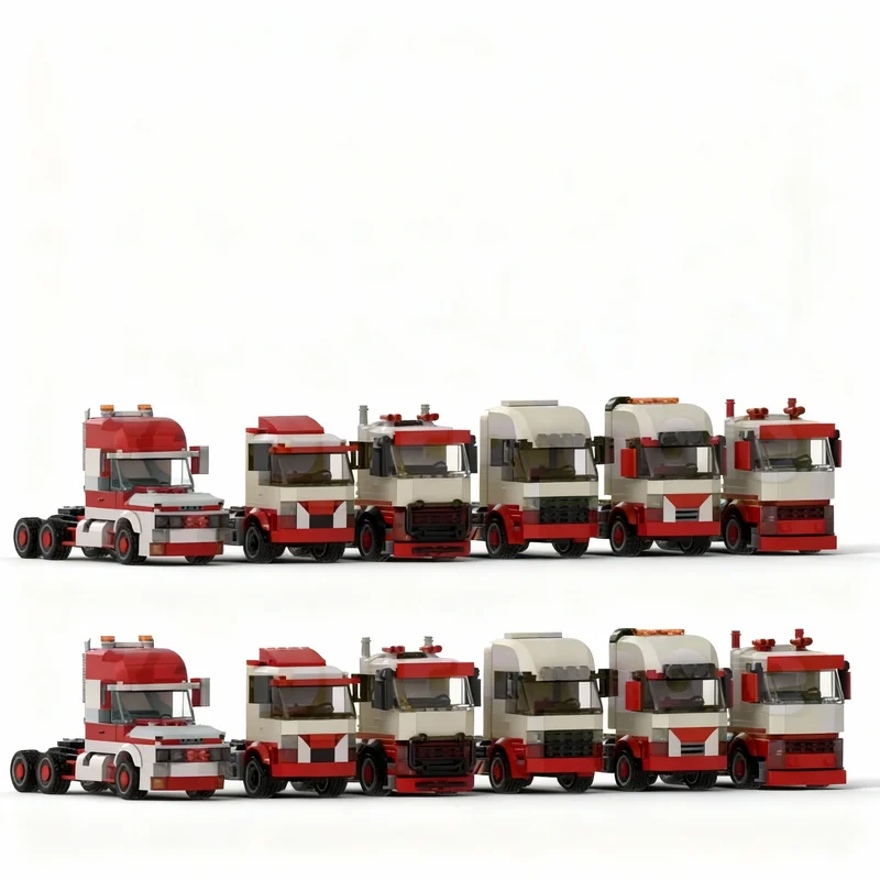 1502pcs MOC Modern European Trucks 7 Truck Heads Lowboy Trailer City Cargo Model Building Blocks Architecture Toys Education
1502pcs MOC Modern European Trucks 7 Truck Heads Lowboy Trailer City Cargo Model Building Blocks Architecture Toys Education