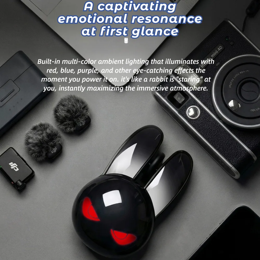 MOFII M6C Evil Rabbit Wireless Dual-Mode Mouse Bluetooth Mute RGB Protable Lightweight Long Battery LIfe Illuminated For Office