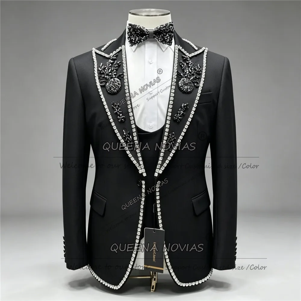 Luxury Rhinestone Beaded Suit Man For Wedding Slim Fit Peaked Lable Groom Prom Blazer Customized 2 Piece Sets Man Banquet Attire
Luxury Rhinestone Beaded Suit Man For Wedding Slim Fit Peaked Lable Groom Prom Blazer Customized 2 Piece Sets Man Banquet Attire