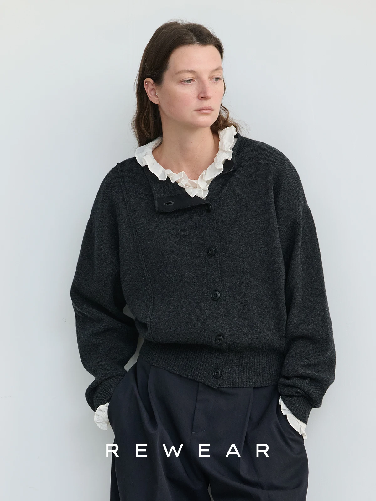 REWEAR Woolen Knitted Open Cardigan Asymmetrical High Collar Loose Fit Base Layer Casual Ele Women's Winter Coat
REWEAR Woolen Knitted Open Cardigan Asymmetrical High Collar Loose Fit Base Layer Casual Ele Women's Winter Coat