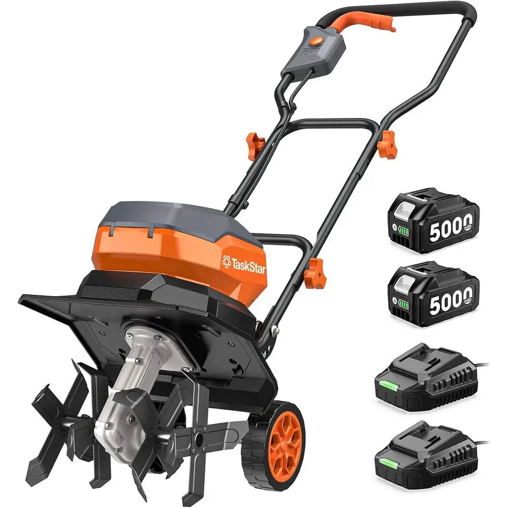 12 Inch Electric Tiller Cultivator, 40V CordlTiller or Gardening with 2 * 5.0 Ah Batteries, 8 Inch Depth Rototillers Battery Pow
12 Inch Electric Tiller Cultivator, 40V CordlTiller or Gardening with 2 * 5.0 Ah Batteries, 8 Inch Depth Rototillers Battery Pow