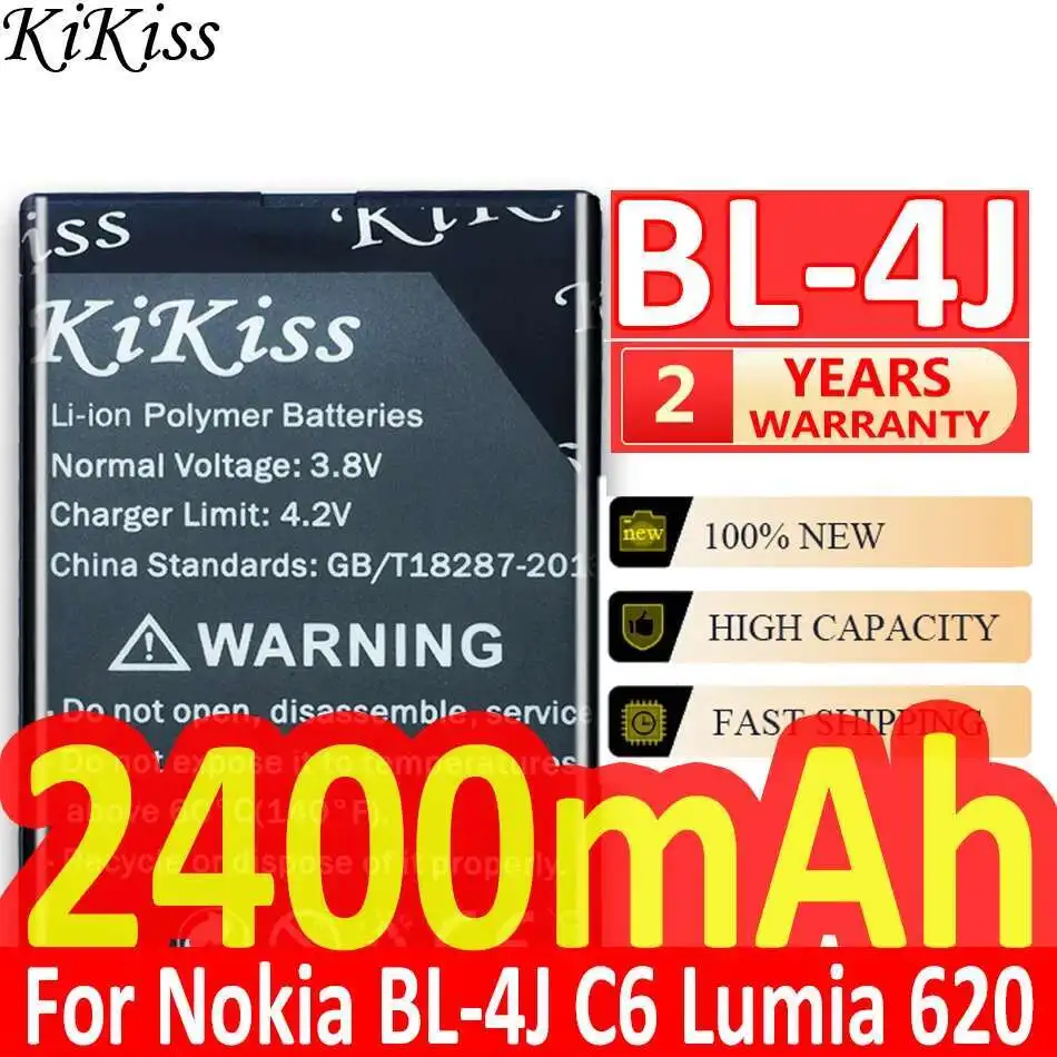 2400mAh For Nokia C6 C6-00 Lumia 620 Stable Environmentally Friendly BL-4J Mobile Phone Battery
2400mAh For Nokia C6 C6-00 Lumia 620 Stable Environmentally Friendly BL-4J Mobile Phone Battery