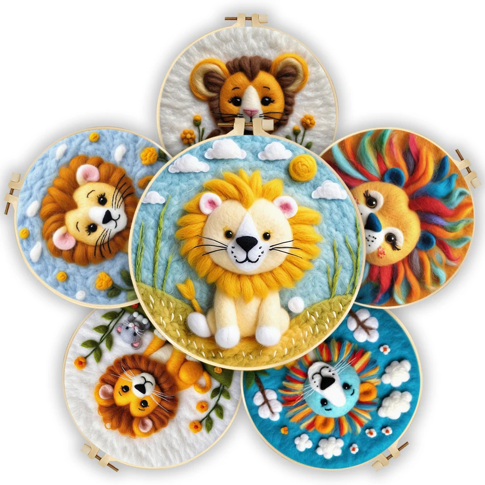 CHENISTORY Diy Wool Felting Painting With Embroidery Frame lion Needles For Fleece And Felt Knitting Kit Cross Stitch Wall Decor
CHENISTORY Diy Wool Felting Painting With Embroidery Frame lion Needles For Fleece And Felt Knitting Kit Cross Stitch Wall Decor