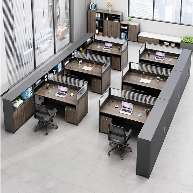 Modern Four-person 6-person Capacity Thickened Screen Desk With Chair Set, Simple Financial Design Staff Desk
Modern Four-person 6-person Capacity Thickened Screen Desk With Chair Set, Simple Financial Design Staff Desk